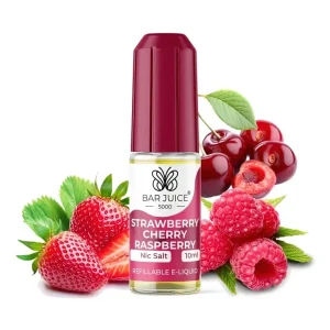 BAR JUICE 5000 Salt Strawberry Cherry Raspberry 10mg 10ml Jahoda, Třešeň, Malina