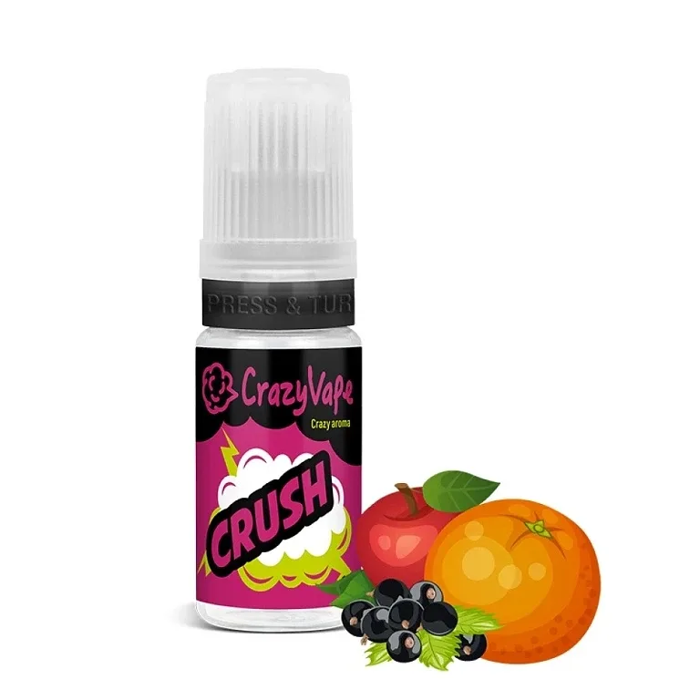 Crazy Vape CRUSH - Příchuť - 10ml Černý rybíz, jablko a pomeranč