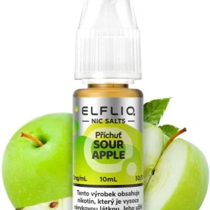 E-liquid ELFLIQ Nic SALT Sour Apple 10ml - 10mg