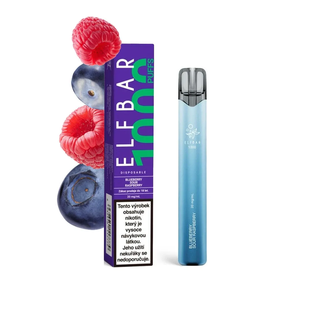 Elf Bar 1000 Disposable Pod Kit (Blueberry Sour Raspberry) 20mg