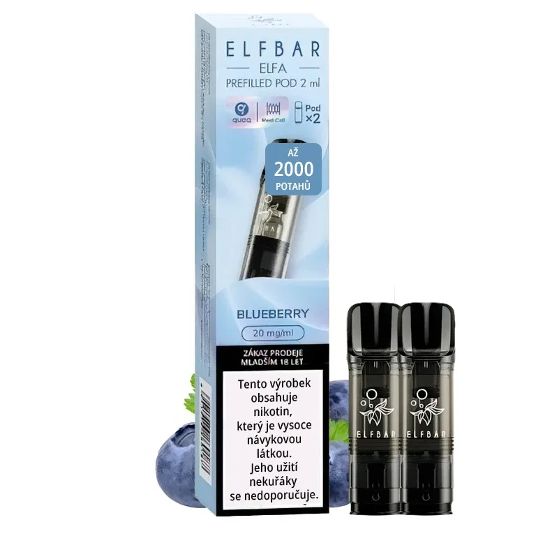 Elf Bar ELFA Pod - přednaplněná Cartridge - Blueberry - 20mg - 2ks - VÝPRODEJ