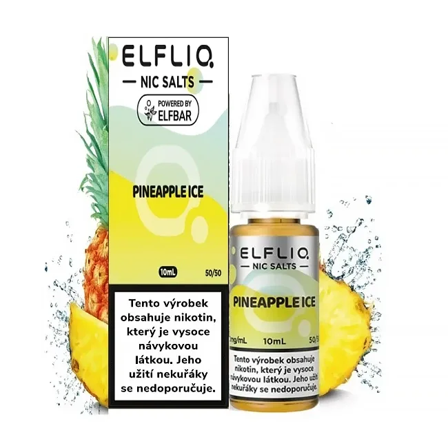 Elf Bar Elfliq - Salt e-liquid - Pineapple ICE - 10ml - 10mg Ananas, Chladivá složka (ICE)