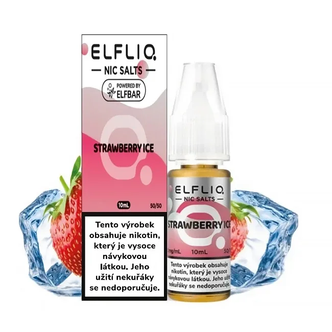 Elf Bar Elfliq - Salt e-liquid - Strawberry ICE - 10ml - 20mg Jahoda, Chladivá složka (ICE)