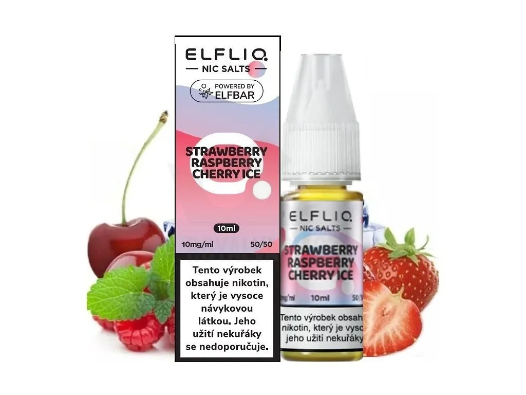Elf Bar Elfliq - Salt e-liquid - Strawberry Raspberry Cherry ICE