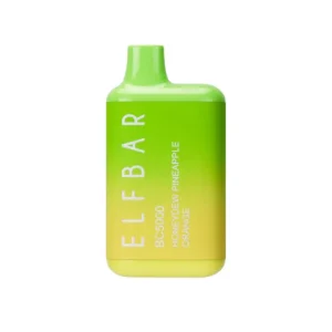 ELFBAR BC 5000 PUFFS RECHARGEABLE DISPOSABLE 5% NIC ( HONEYDEW PINEAPPLE ORANGE)