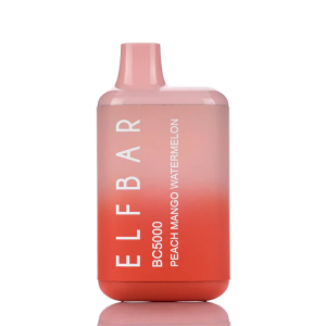 ELFBAR BC 5000 PUFFS RECHARGEABLE DISPOSABLE VAPE 5% NIC (PEACH MANGO WATERMELON)