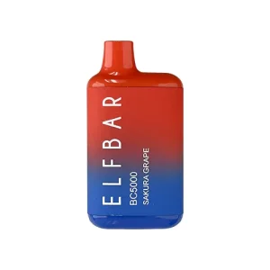 ELFBAR BC 5000 PUFFS RECHARGEABLE DISPOSABLE VAPE 5% NIC ( SAKURA GRAPE )