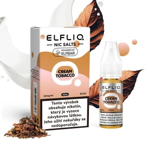 Elfliq Salt Cream Tobacco (Jemný tabák) 10ml 20mg