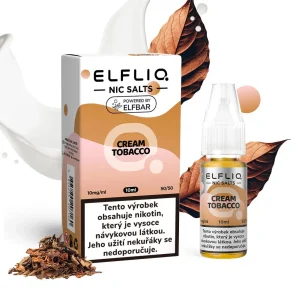 Elfliq Salt Cream Tobacco (Jemný tabák) 10ml intenzita nikotinu 10mg