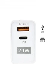 Fast Charge nabíjecí adaptér USB a USB C , barevné provedení: White