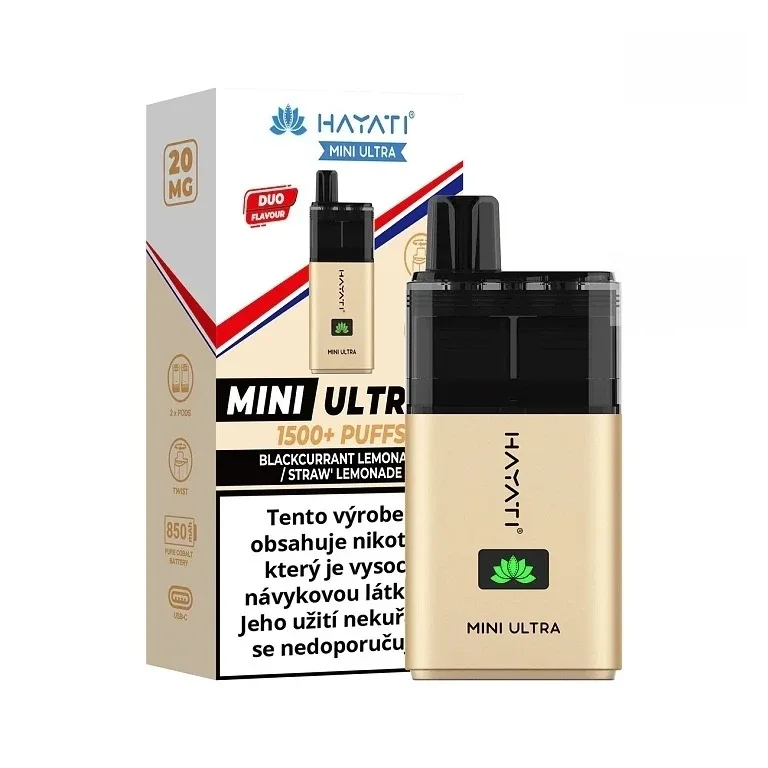 Hayati Mini Ultra 1500 - Blackcurrant Lemonade Strawberry Lemonade - 20mg