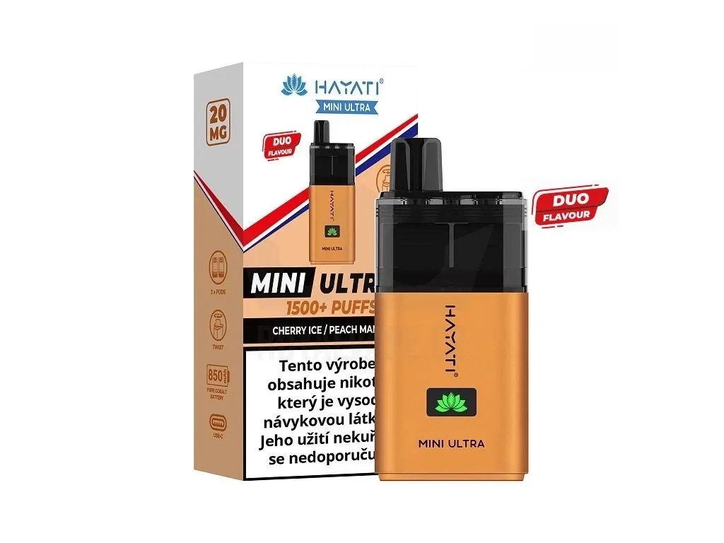 Hayati Mini Ultra 1500 - Cherry ICE Peach Mango