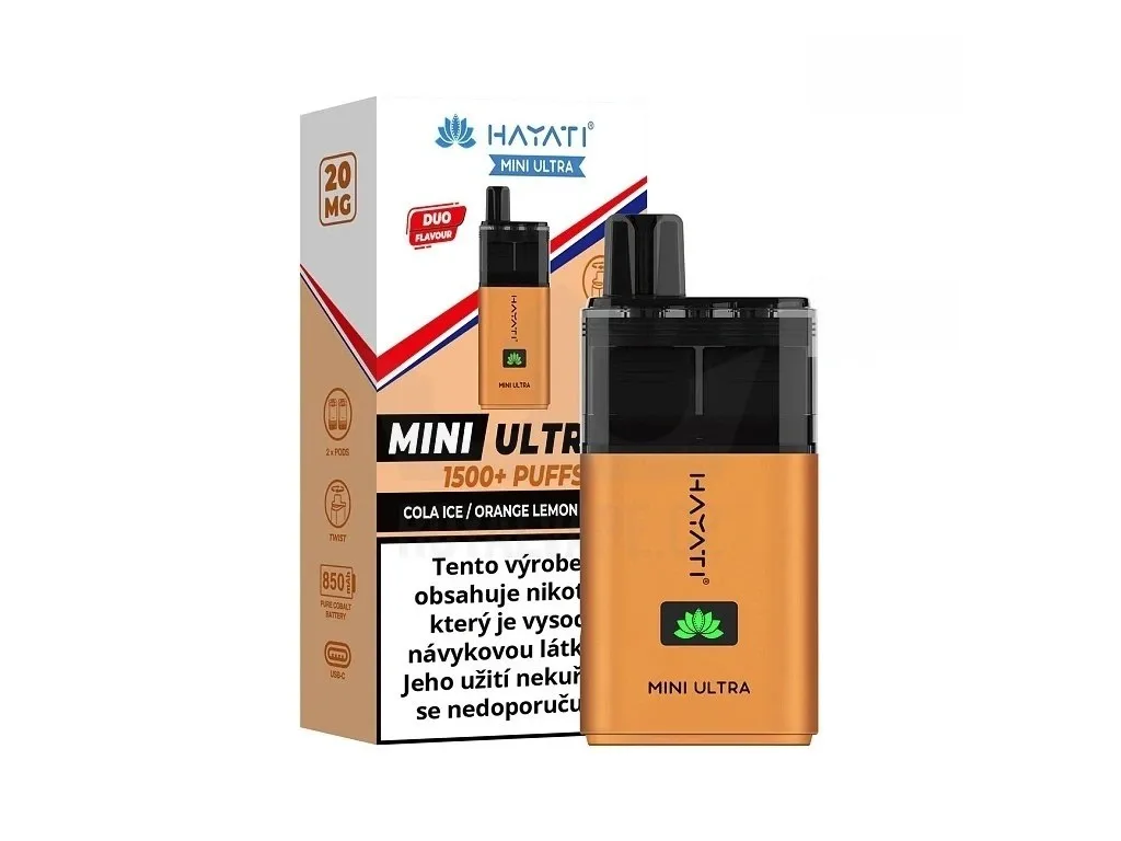 Hayati Mini Ultra 1500 - Cola ICE Orange Lemon & Lime
