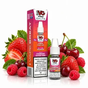 IVG Pro Salts Strawberry Raspberry Cherry 10ml 20mg Jahoda, malina a třešeň
