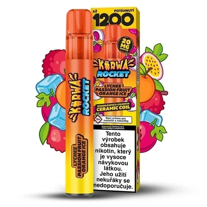 Kurwa Rocket - Lychee Passion Fruit Orange ICE - 20mg