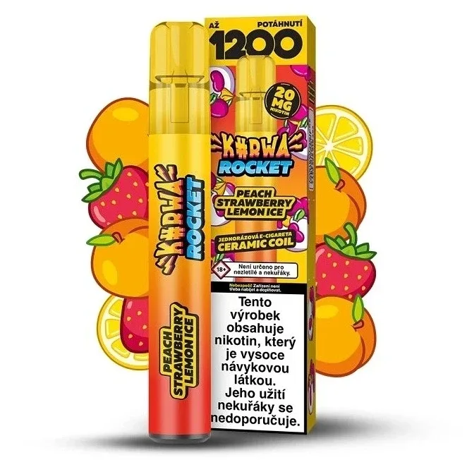 Kurwa Rocket - Peach Strawberry Lemon ICE - 20mg