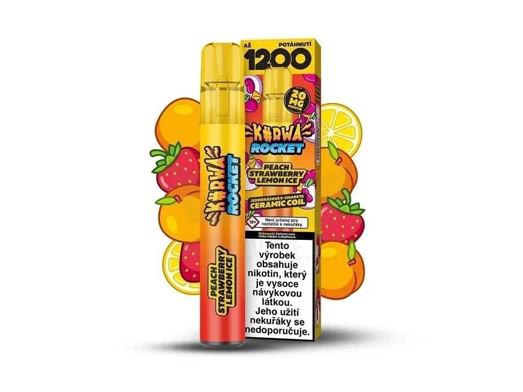 Kurwa Rocket - Peach Strawberry Lemon ICE