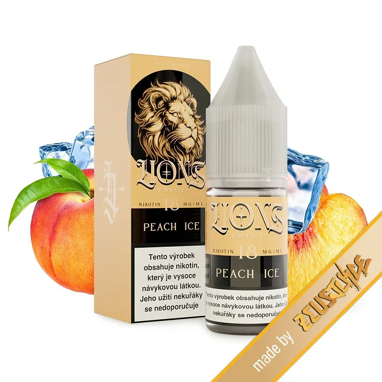 Lions Juice - Peach ICE - 12mg Broskev, Chladivá složka (ICE)