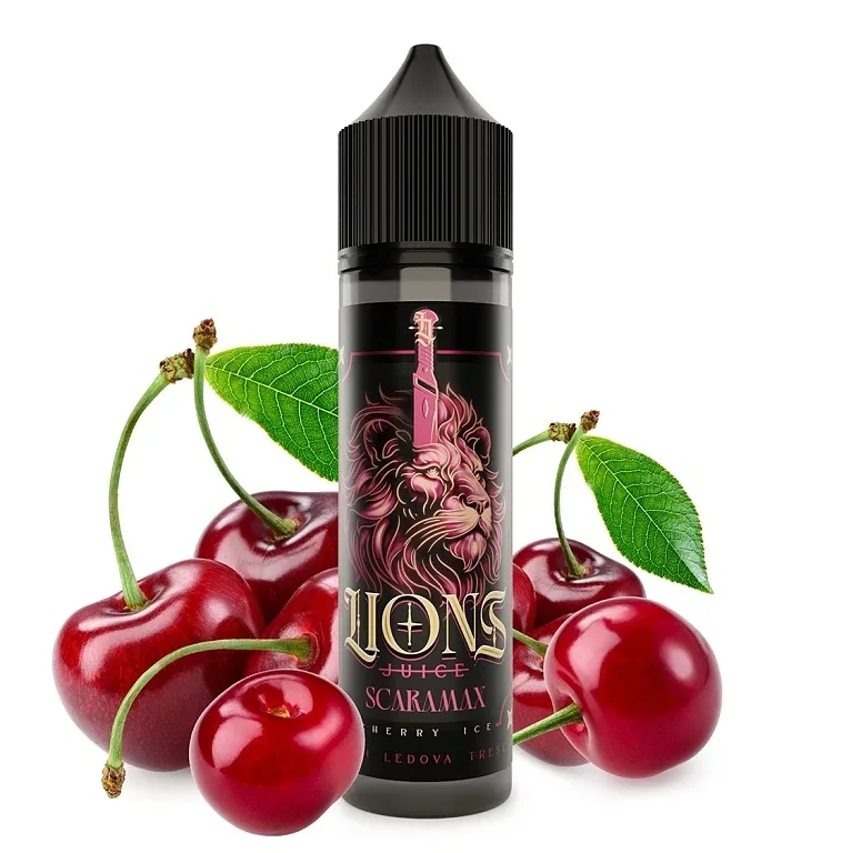 Lions Juice - S&V - Scaramax (Svěží ledová třešeň) - 10ml Třešeň, Chladivá složka (ICE)