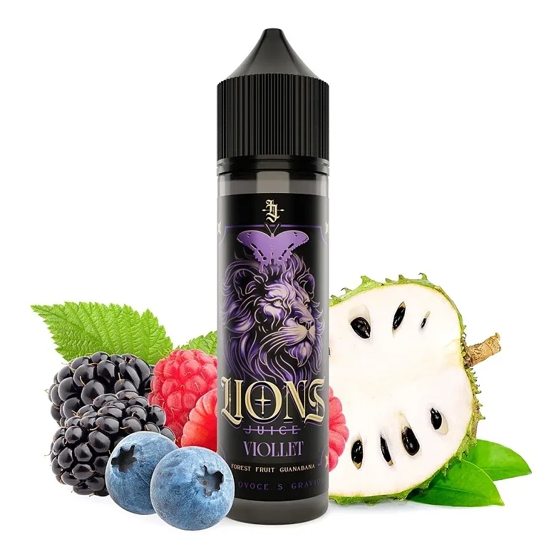 Lions Juice - S&V - Viollet (Lesní ovoce s Graviolou) - 10ml Malina, Ostružina, Borůvka, Graviola