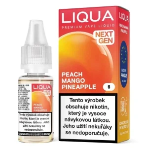 Liqua NEXT GEN - Peach Mango Pineapple - 6mg Mango, ananas a broskev