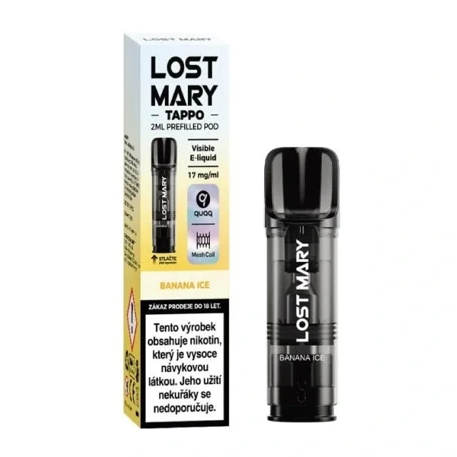 Lost Mary Tappo Pod - přednaplněná Cartridge - Banana ICE - 17mg - VÝPRODEJ