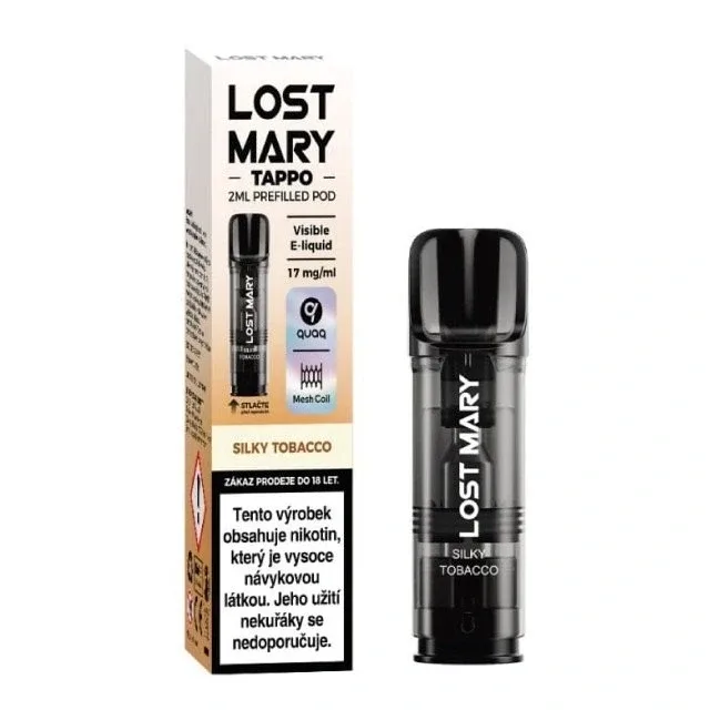 Lost Mary Tappo Pod - přednaplněná Cartridge - Silky Tobacco - 17mg - VÝPRODEJ
