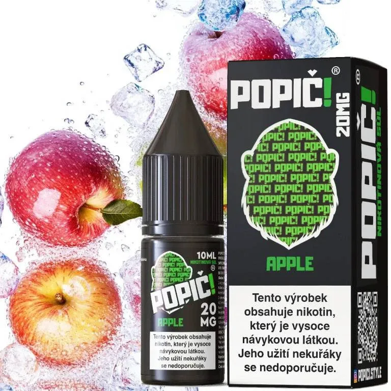 Popič! - Salt e-liquid - Apple - 10ml - 20mg Sladké osvěžující jablko