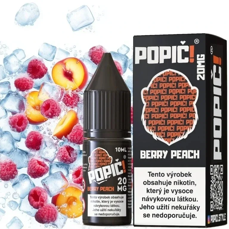 Popič! - Salt e-liquid - Berry Peach - 10ml - 20mg Lesní plody a broskev