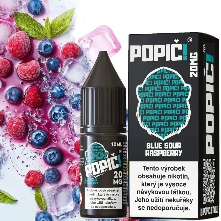 Popič! - Salt e-liquid - Blue Sour Raspberry - 10ml - 20mg Sladké borůvky s malinami