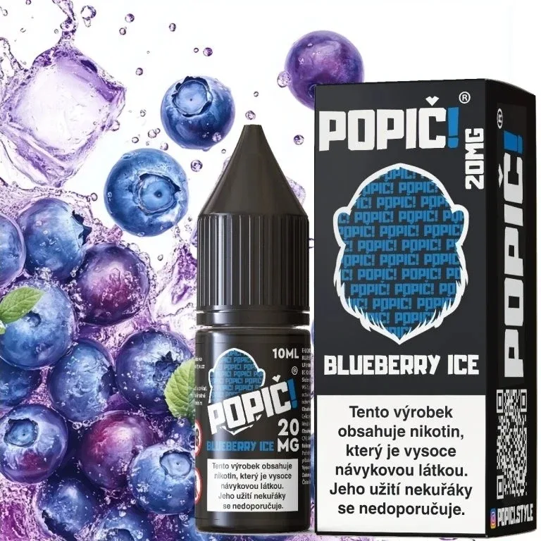 Popič! - Salt e-liquid - Blueberry Ice - 10ml - 20mg Ledová borůvka