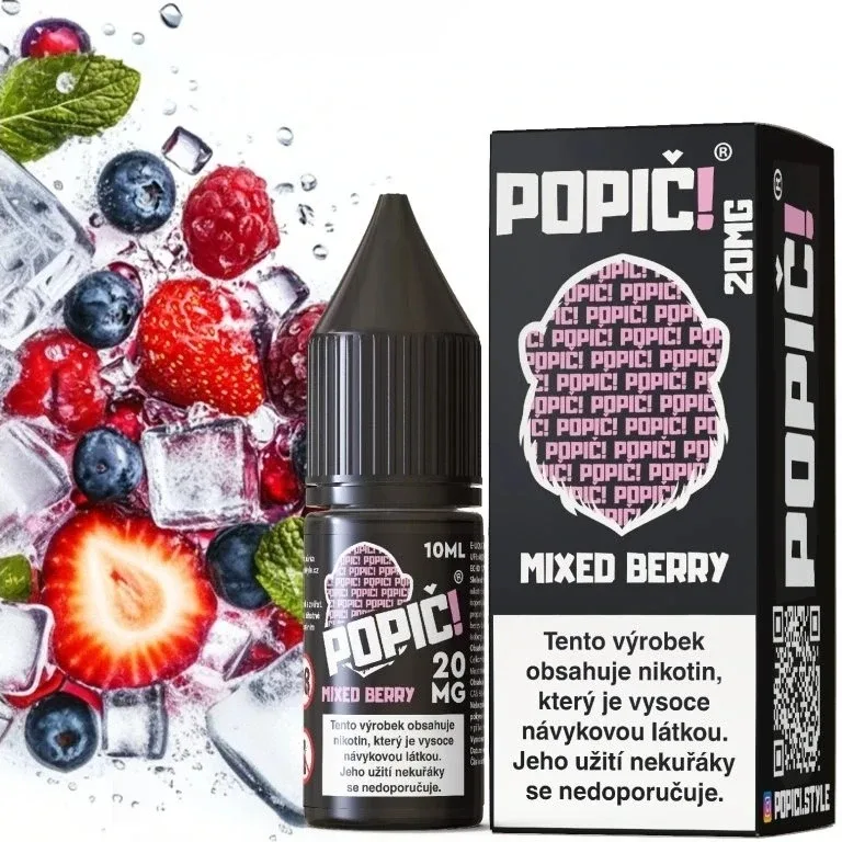 Popič! - Salt e-liquid - Mixed Berry - 10ml - 20mg Mix bobulí (jahoda, Malina, Borůvka)
