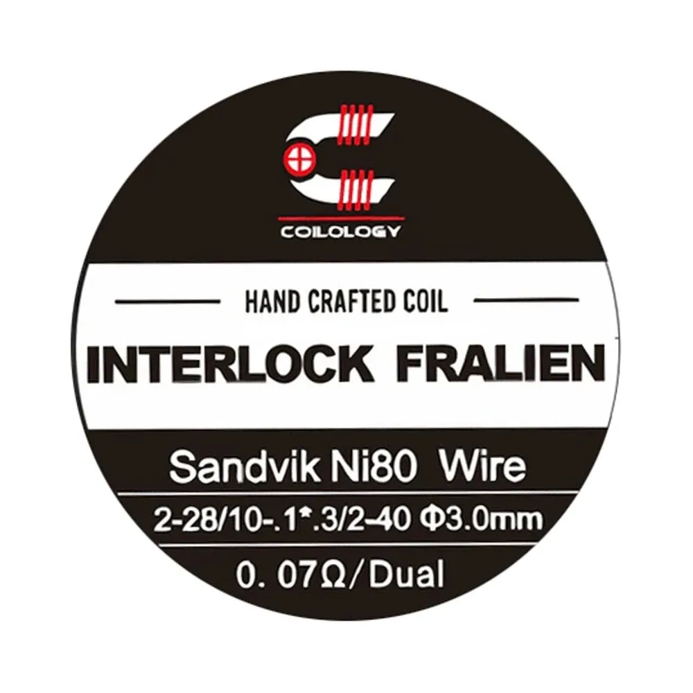 Předmotané spirálky Coilology Handcrafted Sandvik Interlock Fralien Ni80 (2ks) odpor 0,14ohm