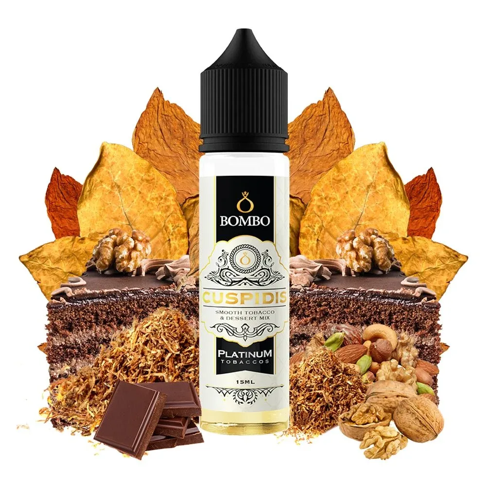 Příchuť Bombo Platinum Tobaccos S&V: Cuspidis (Světlý tabák s čokoládou a oříšky) 15ml