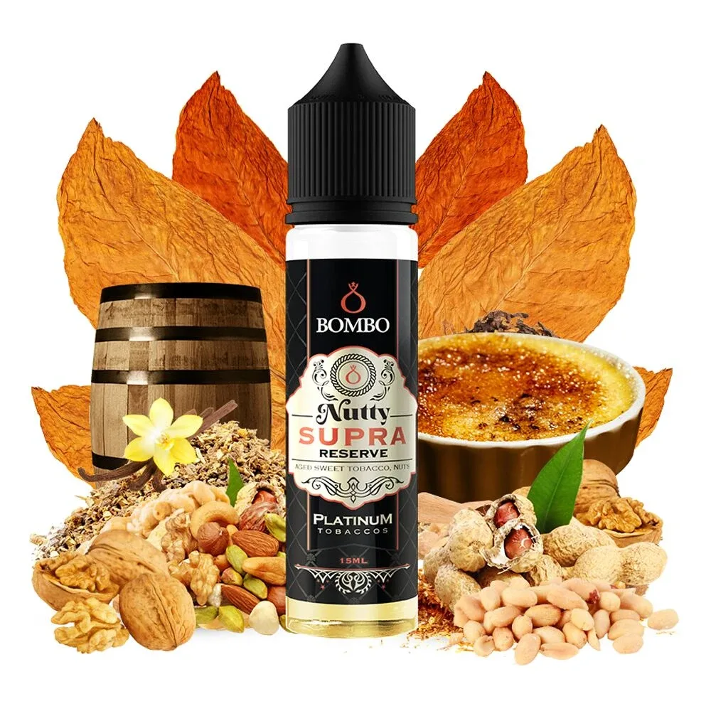 Příchuť Bombo Platinum Tobaccos S&V: Nutty Supra Reserve (Tabák s karamelem a oříškovým máslem) 15ml