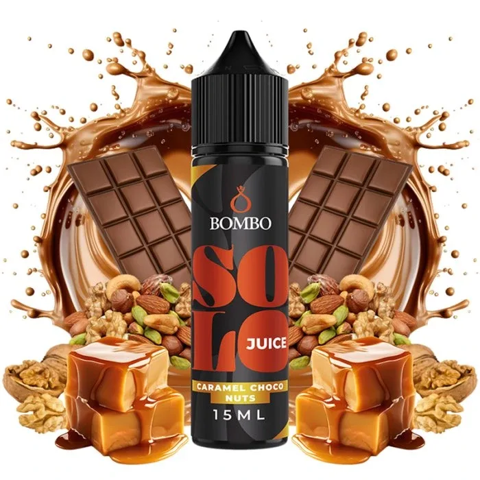 Příchuť Bombo Solo Juice S&V 15ml Caramel Choco Nuts (Čokoláda s karamelem a ořechy)