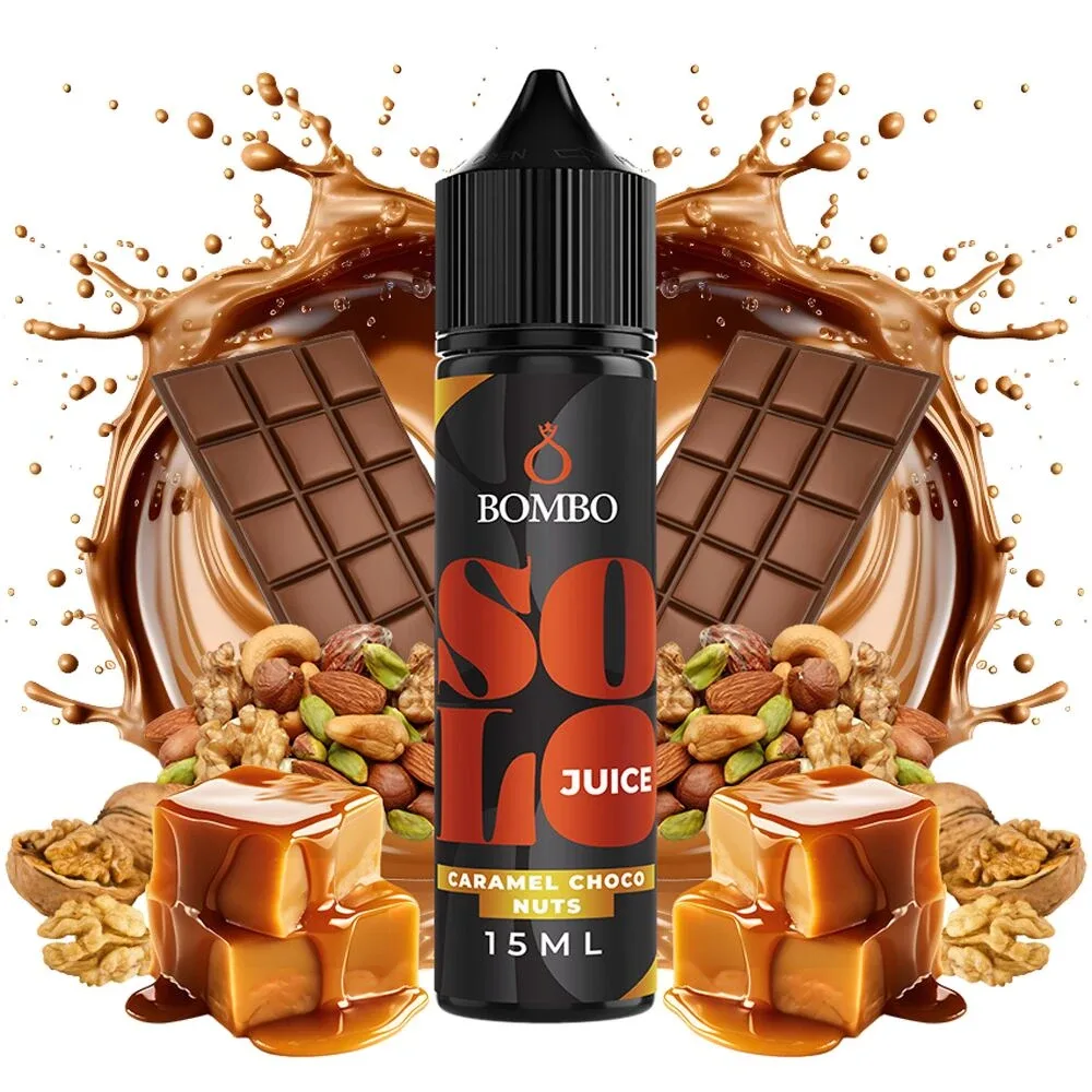 Příchuť Bombo Solo Juice S&V: Caramel Choco Nuts (Čokoláda s karamelem a ořechy) objem 15ml