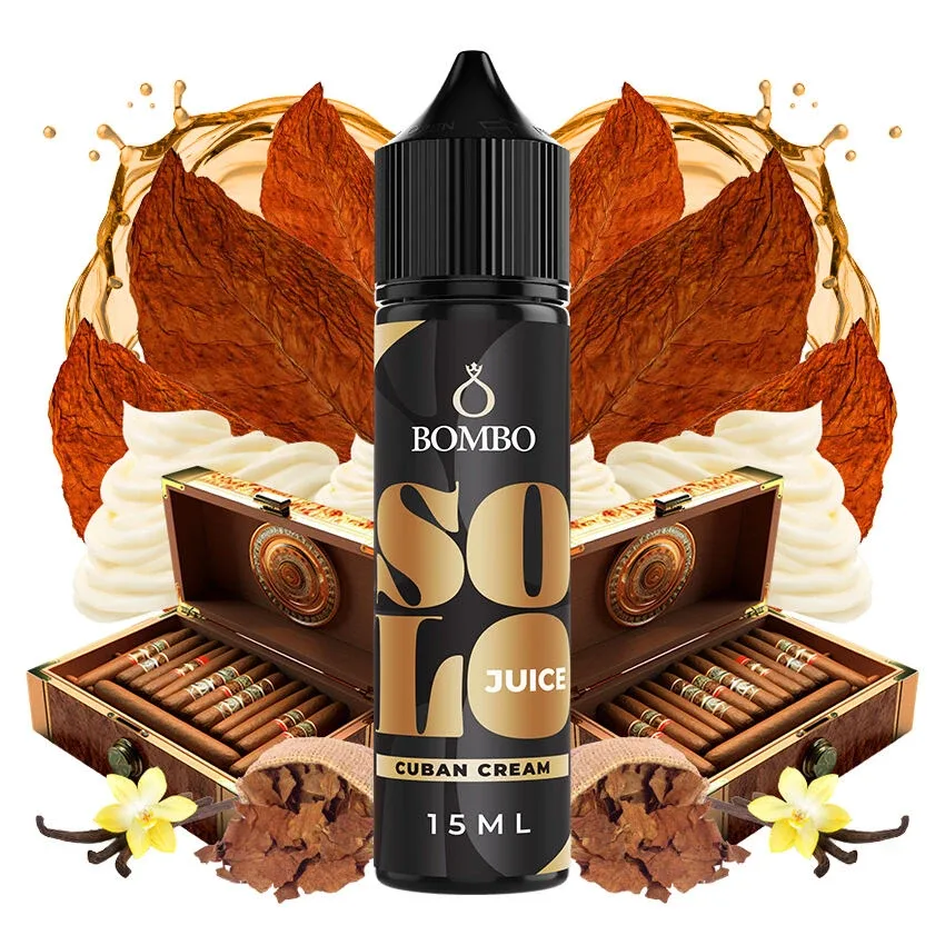 Příchuť Bombo Solo Juice S&V: Cubano Cream (Doutníkový tabák s krémem) objem 15ml