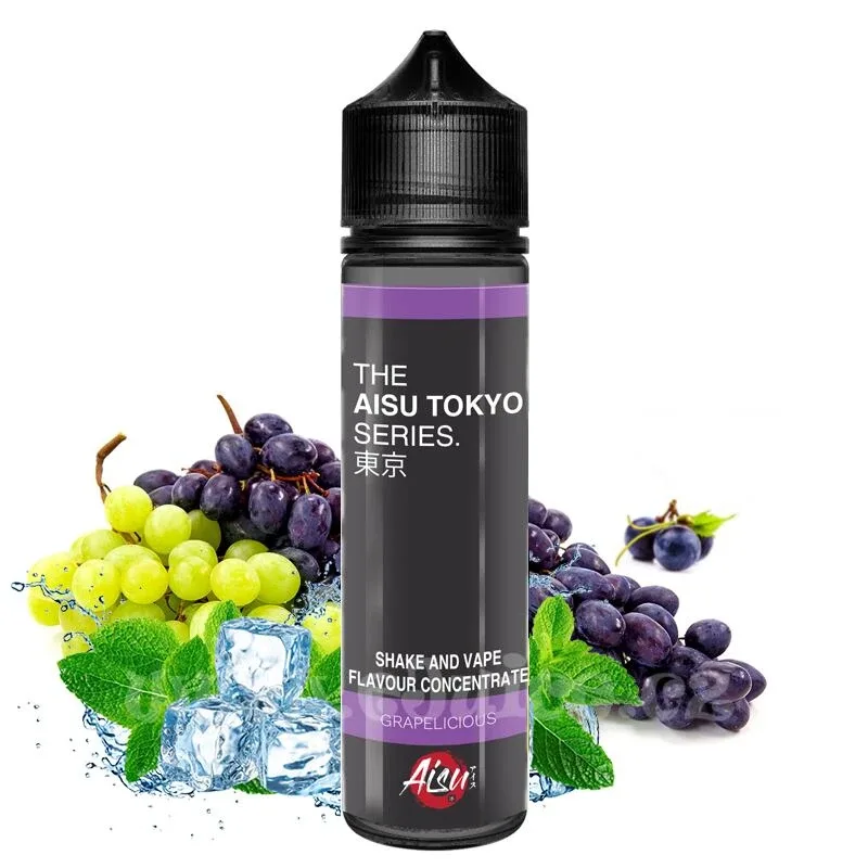 Příchuť ZAP! Juice S&V: AISU TOKYO Grapelicious (Hroznové víno s mentolem) objem 10ml tabáková nálepka Kolek R