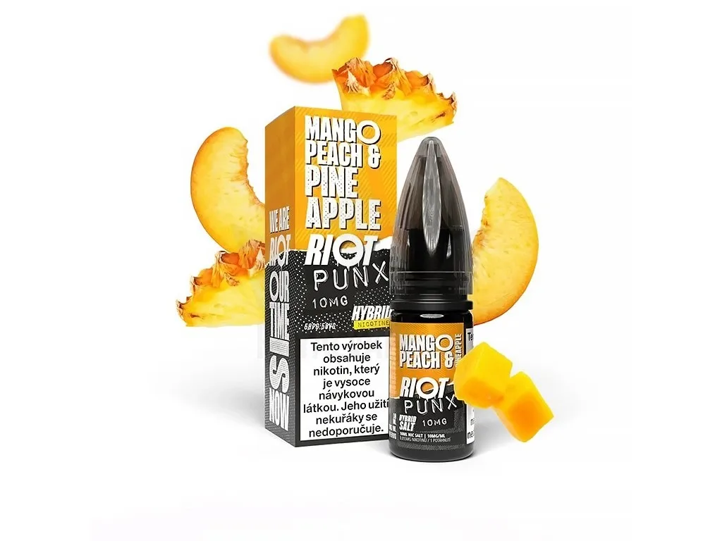 Riot SALT Hybrid - E-liquid - Mango Peach Pineapple (Mango, broskev a ananas)
