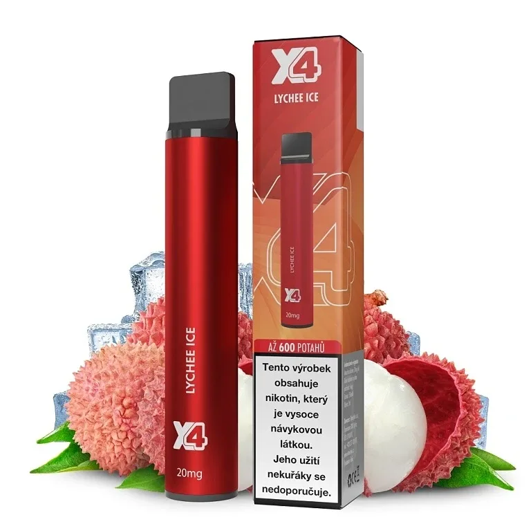 X4 Bar - 0mg - ZERO - Lychee ICE (Chladivé liči)