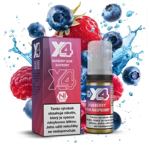 X4 Bar Juice Blueberry Sour Raspberry 10ml 20mg Borůvka s malinou