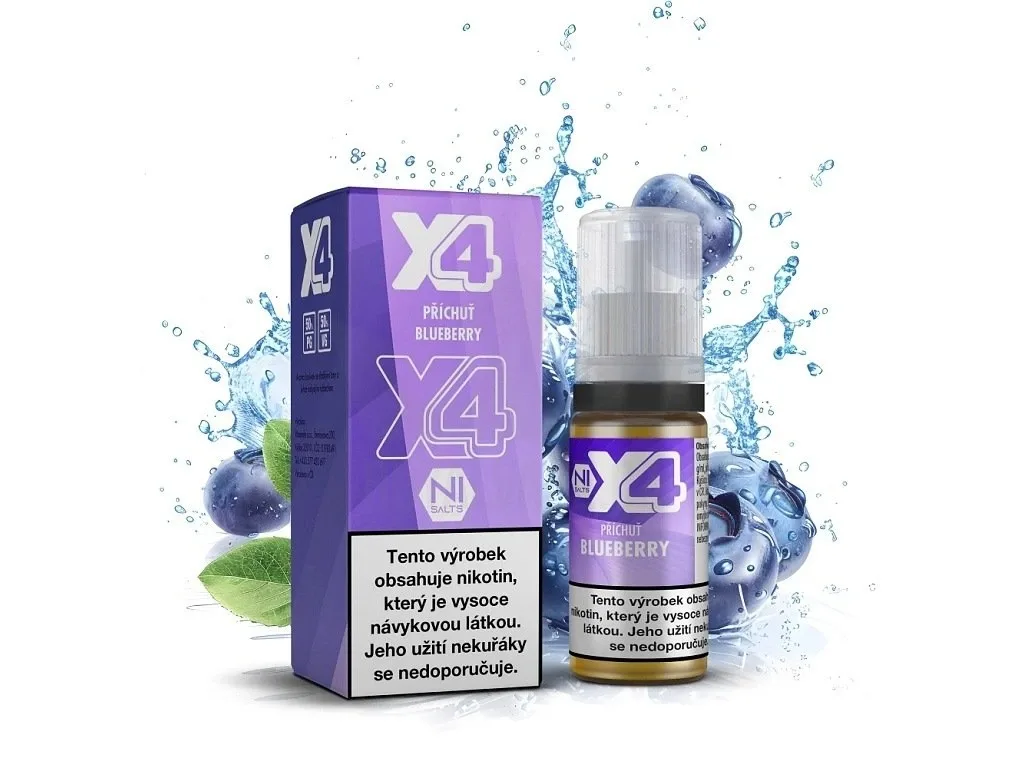 X4 Bar Juice Salt - E-liquid - Blueberry (Borůvka)