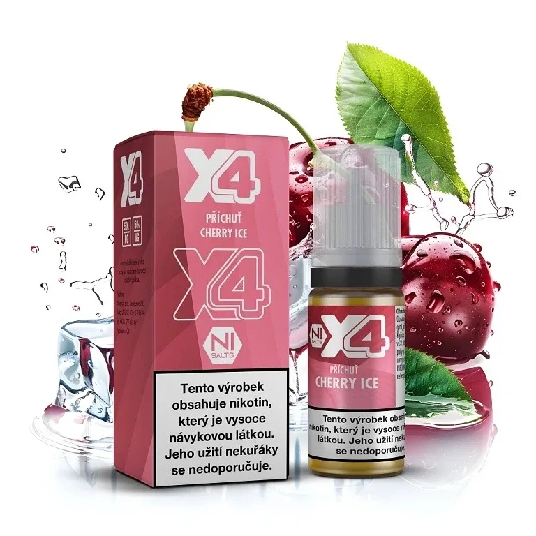 X4 Bar Juice Salt - E-liquid - Cherry ICE - 10mg Chladivá třešeň