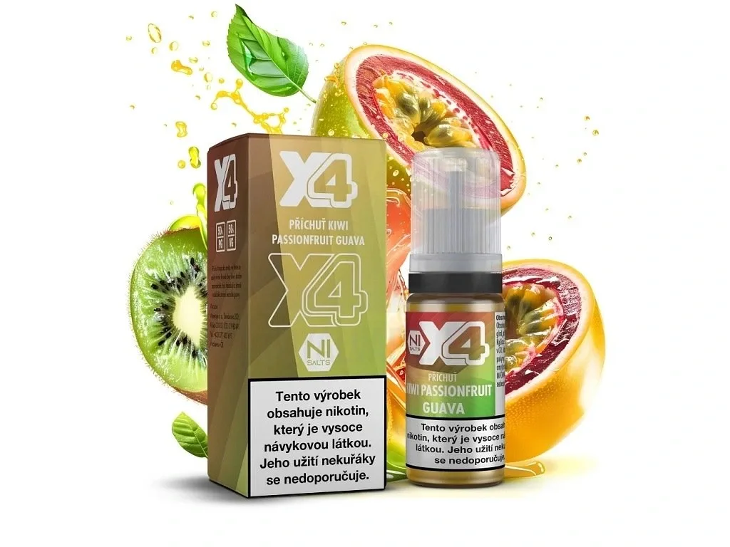 X4 Bar Juice Salt - E-liquid - Kiwi Passionfruit Guava (Kiwi, marakuja a guava)