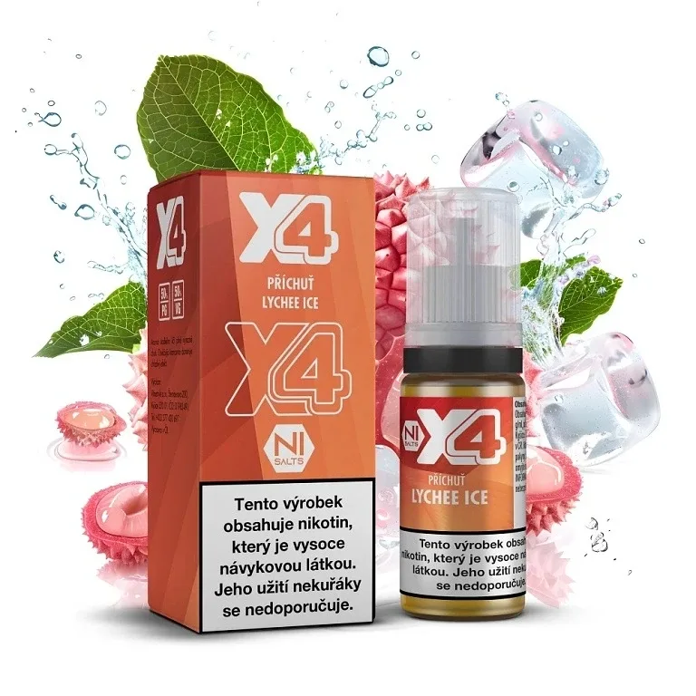 X4 Bar Juice Salt - E-liquid - Lychee ICE - 10mg Chladivé liči