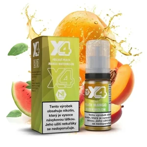 X4 Bar Juice Salt - E-liquid - Peach Mango Watermelon - 20mg Broskev, mango a meloun